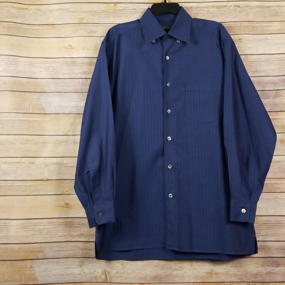Ermenegildo Zegna| Men's Blue Dress Shirt sz L